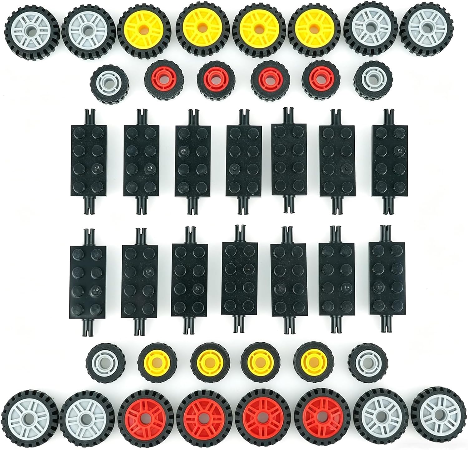 City Car Wheels Tires Axles Kits Set, Vehicle Truck Parts Classic Pieces Accessories, Bulk Bricks Sets Construction Toys