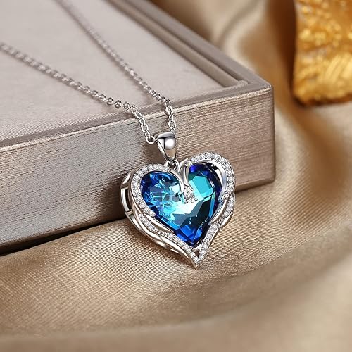 Vista 3 de Collar de cristal, collar con colgante para mujer, collar de plata de ley 925, regalo de joyería de cumpleaños y día de San Valentín para madres