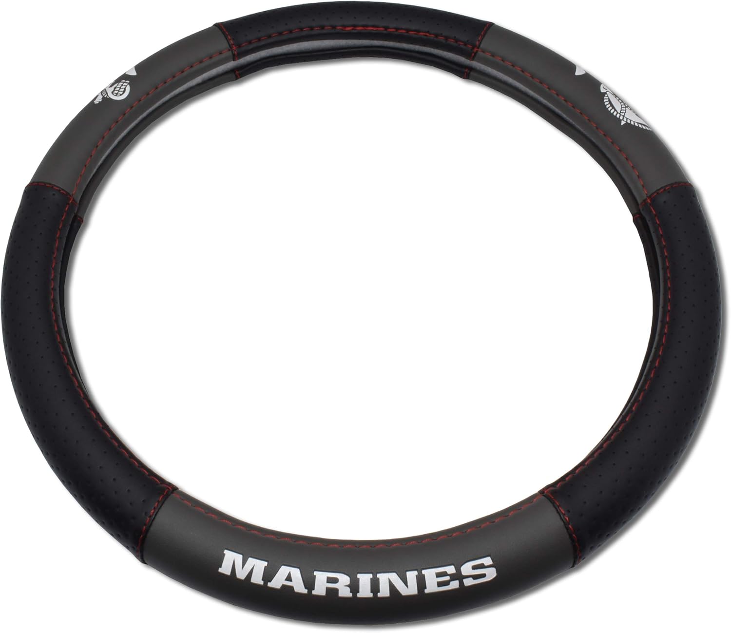 Elektroplate Officially Licensed US Marine Corps Premium Steering Wheel Cover - Small Size - Fits Cars with Diameter 13.9” to 14.6”