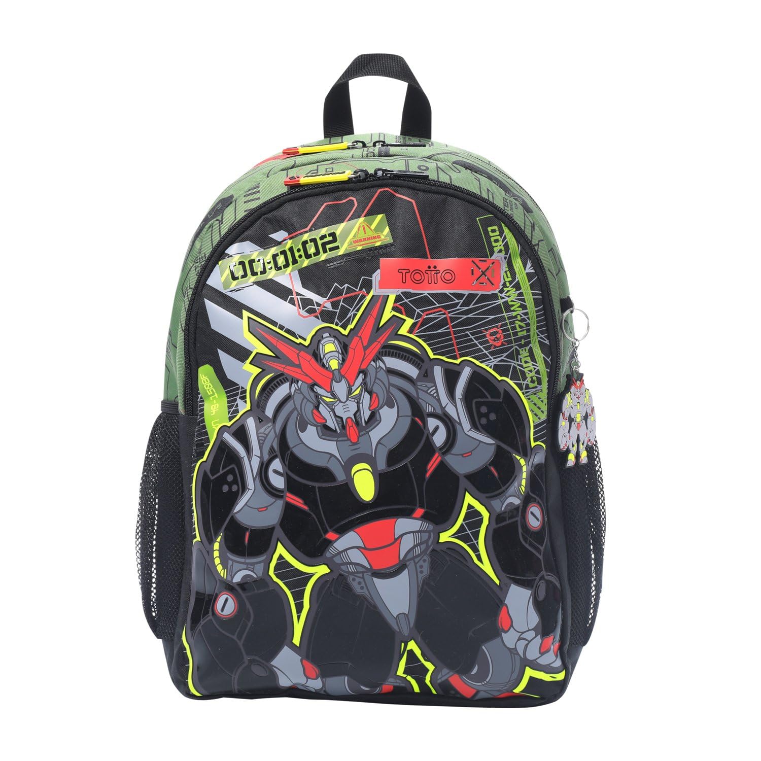TOTTO Mochila Infantil, Modelo Argon L, Mochila Grande, Capacidad 16 L, 2 Compartimentos, 2 Bolsillos para Botella, Organizador Interno, Correas Acolchadas, Resistente y Duradera, Color Verde