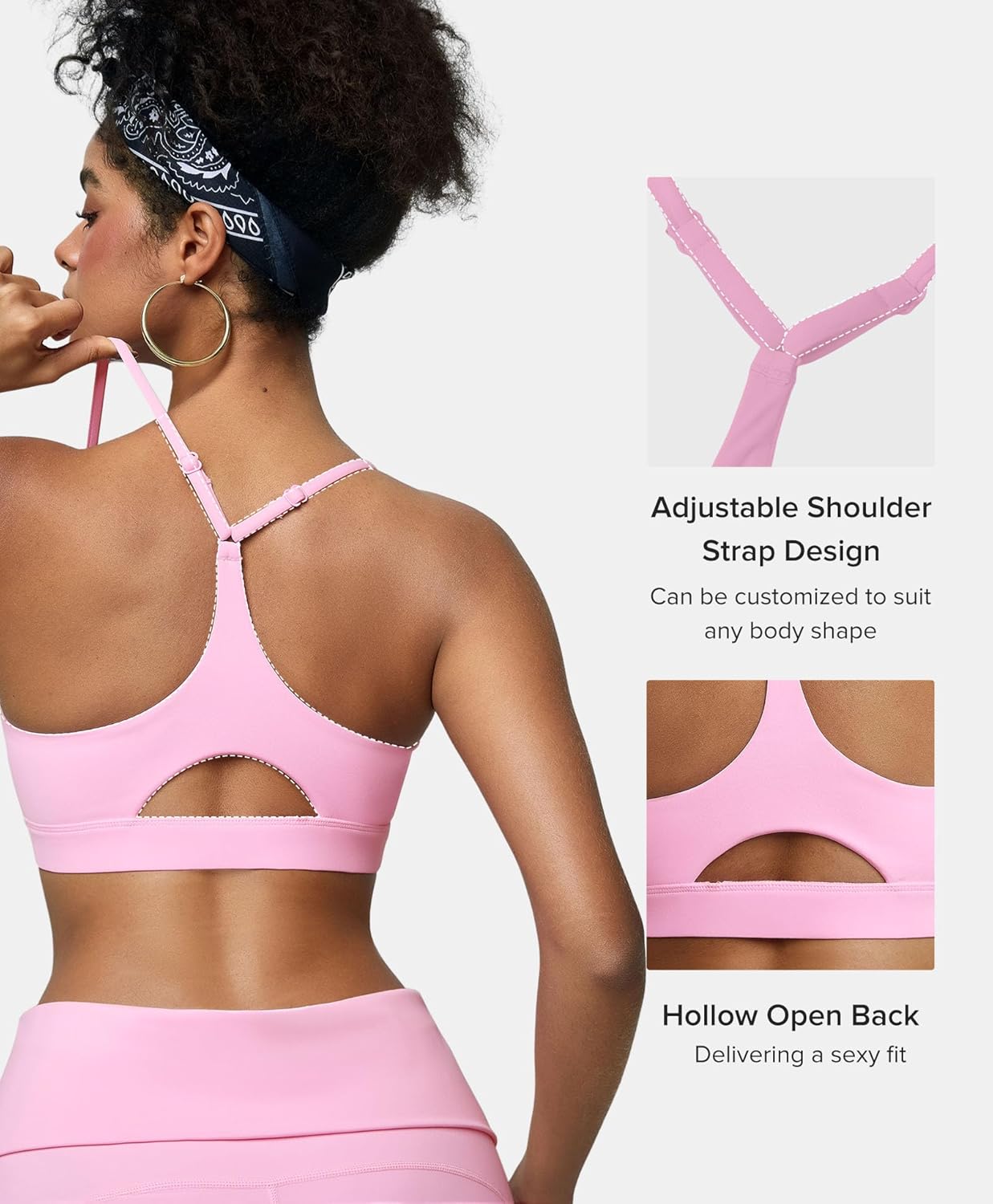 BRXL Sports Bras for Women Y Back Padded Sports Bras Adjustable Straps Low Impact Sports Bra with Sewn in Pads