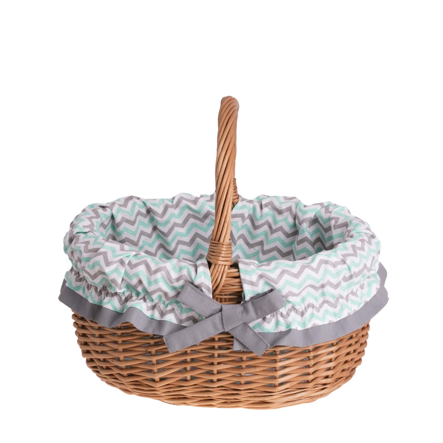 Cestos de Mimbre, Cesta de la Compra Ovalada, Decoración Diseño Retro