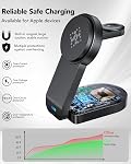 Chargeur Sans Fil Pliable 3 en 1 pour Apple, Station de Charge Mag pour iPhone 17 16 15 14 13 12 Pro Max Plus, Apple Watch, AirPods, Support Chargeur de Voyage Magnétique Cadeau pour vos Proches