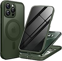 Vista 54 de BERFY Funda para iPhone 16 Pro, compatible con MagSafe, protector de pantalla de vidrio templado 9H integrado y protección de cámara, funda