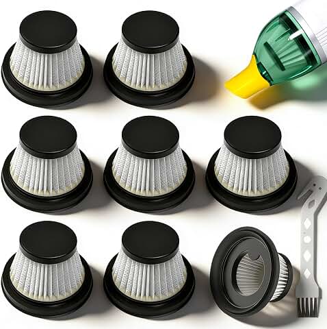 8-Pack HEPA Filter Compatible with Duck Cordless Vacuum As Seen on TV | Washable and Reusable Replacement Filter for Duck Vac, Restore Strong Suction Power