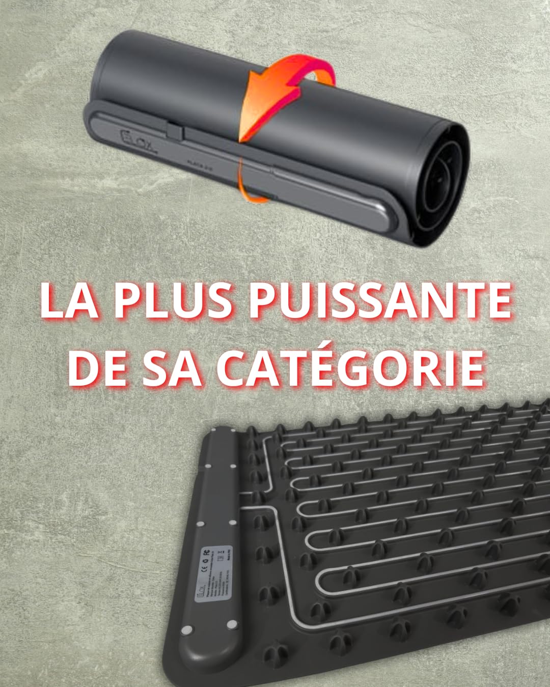 Plata 2.0 CELOX - Piastra riscaldante 500 W, arrotolabile e portatile, 6 posizioni da 60 a 120 °C, silicone flessibile, utilizzabile su timer, non si riaccende automaticamente, 60 x 40 cm + borsa.