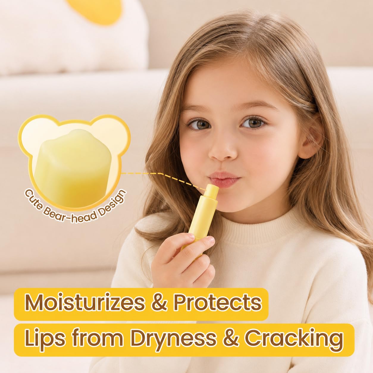 RUNBEN Kids Moisturize Lip Balm, Safe & Non-toxic Baby Lip Care (0.14 oz) image 2