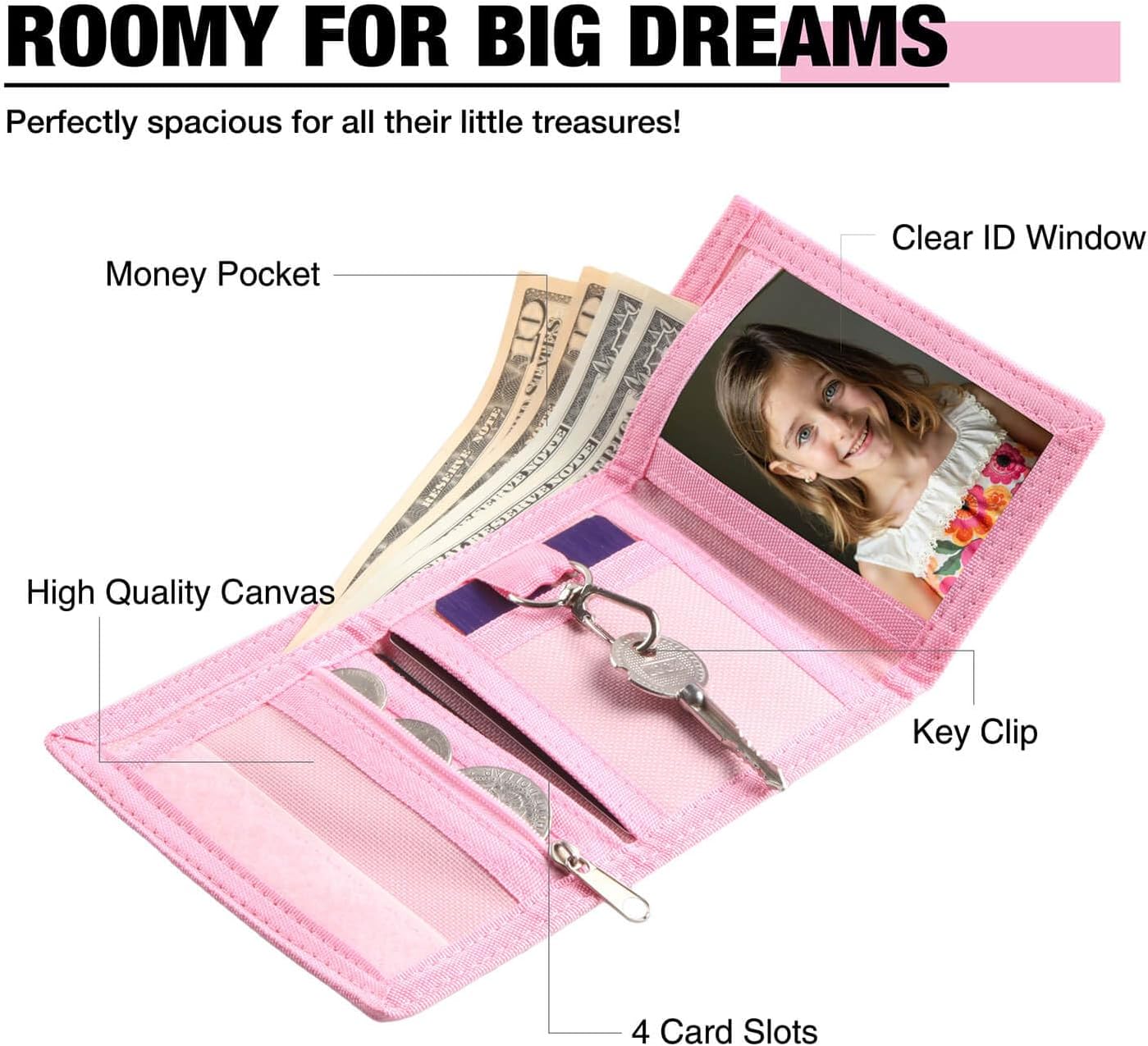 3 Pieces Kids Wallet for Girls and Women - Little Girls' RFID Rainbow Wallet With Magic Sticker, Coin Pocket - Teen Gift Ideas image 2