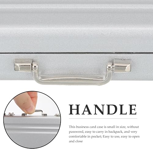 Miniatura 5 de Caja de almacenamiento de tarjetas de visita, maletín de disfraz, mini maletín de aluminio, organizador de suministros de oficina, organizador de