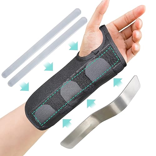 Muñequera ajustable para túnel carpiano, férula de muñeca de metal extraíble para esguince, artritis reumatoide, lesiones, dolor de muñeca