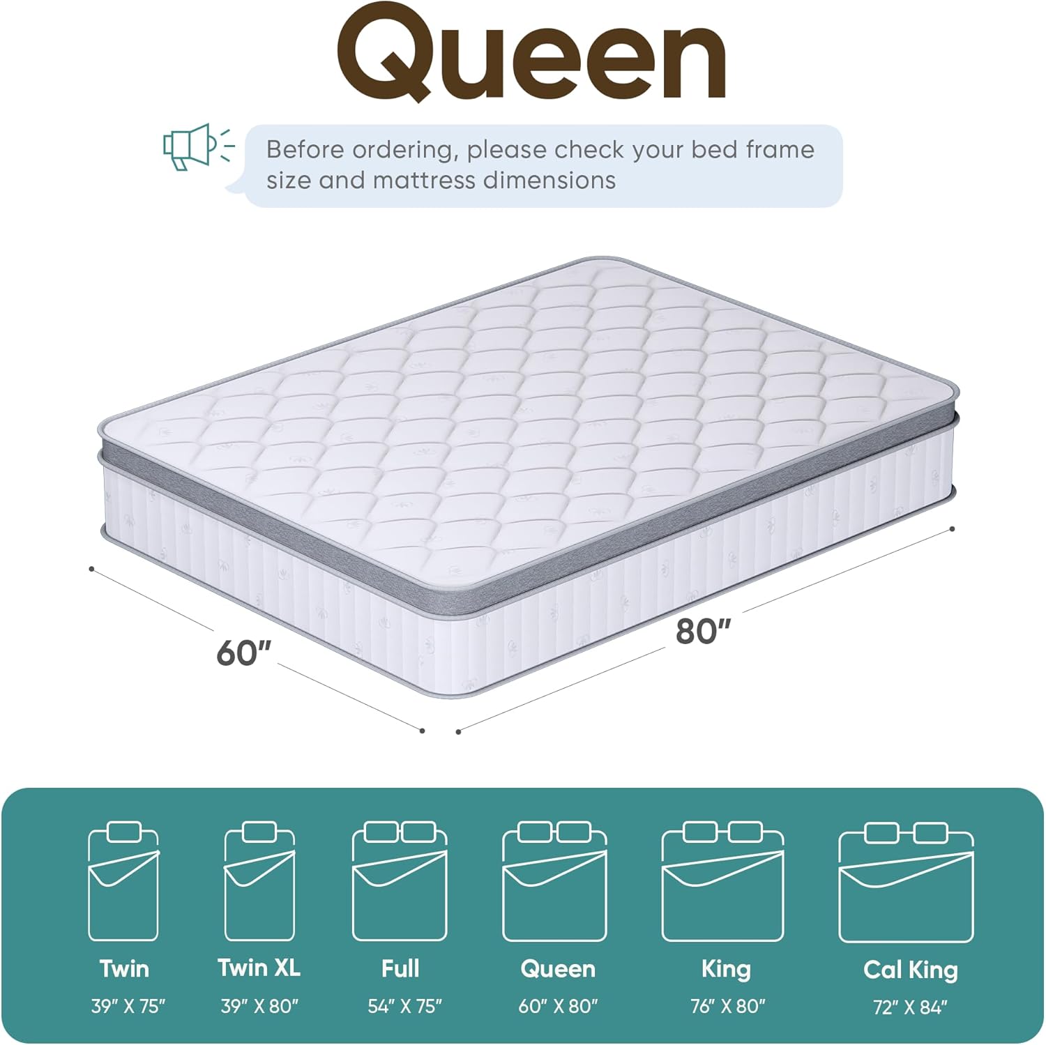 ETONEX 10 Inch Queen Mattress Cooling Gel Memory Foam and Pocket Spring Hybrid Mattress in a Box Plush Feel CertiPUR-US Certified Foam (Queen, 10in)