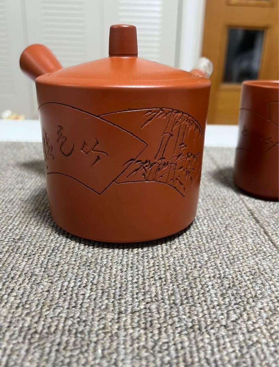 常滑焼 朱泥 蛙摘 横手急須 V 7638 急須 かえる 朱泥 常滑焼 朱泥 蛙摘