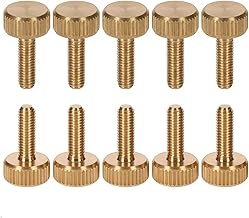 PrecisionGeek Knurled Screws M4 x 10 mm Brass - 10 pcs