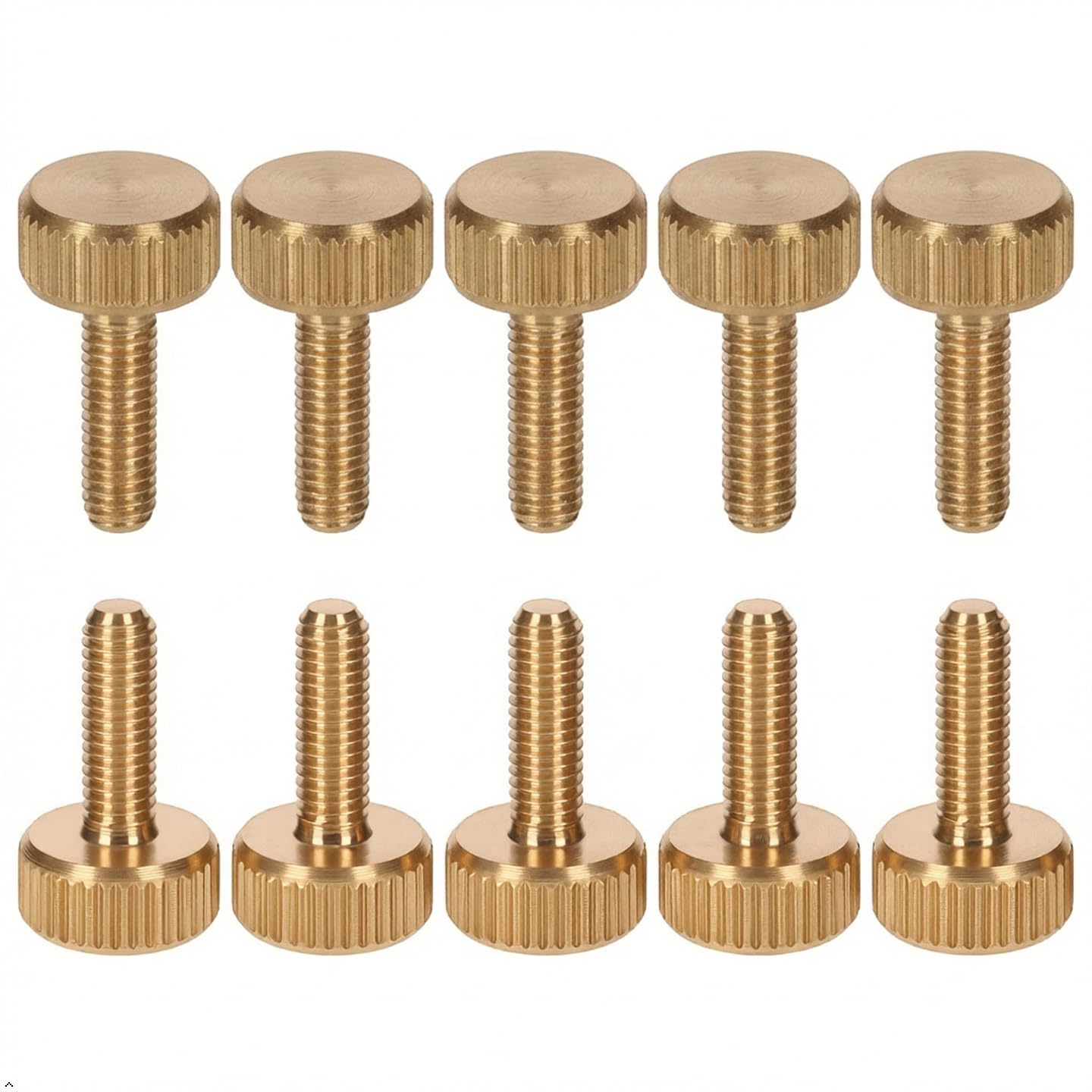 PrecisionGeek® M4 × 10 mm Rändelschrauben – Messing – Flachk