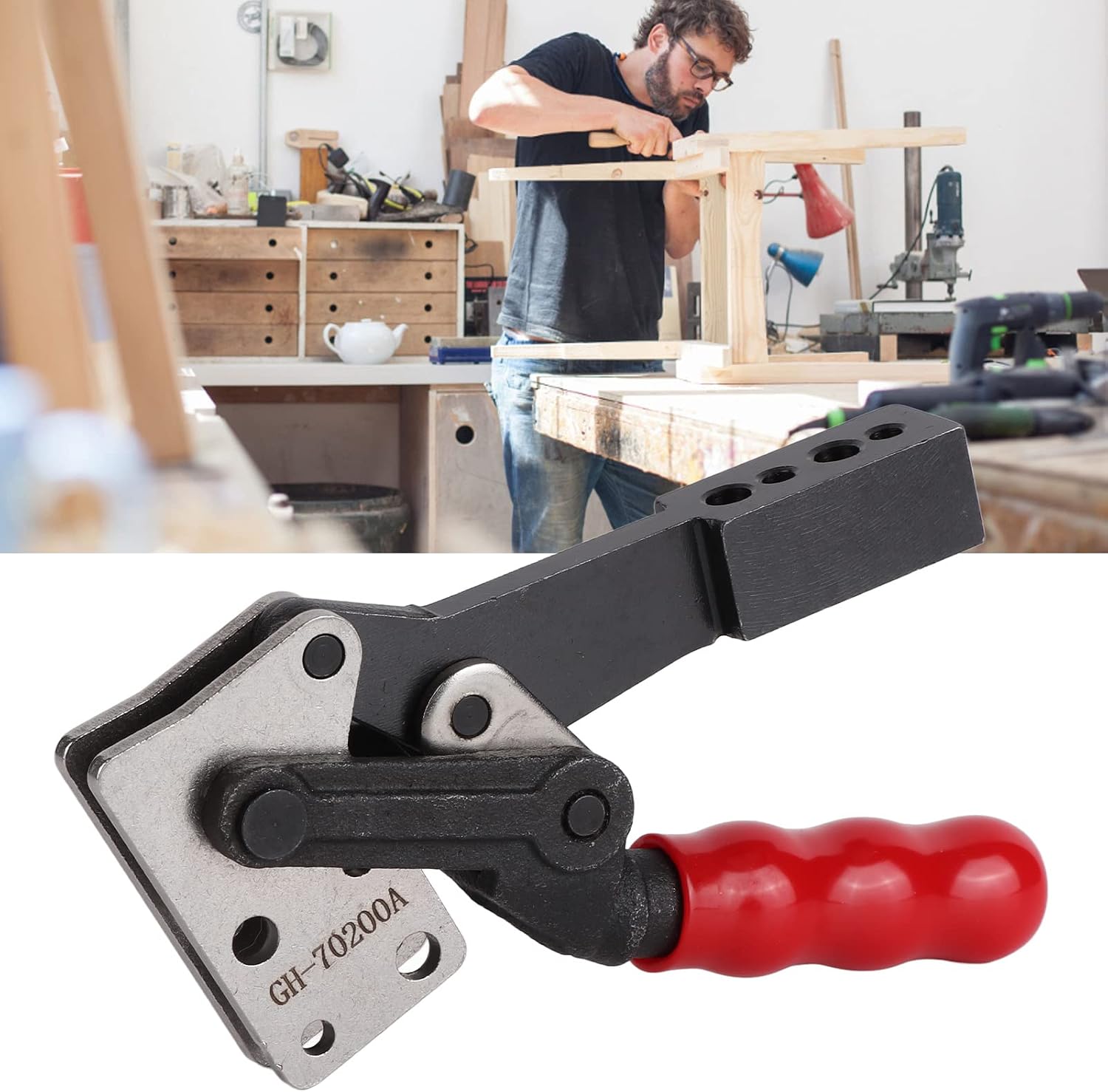 Quick Release Toggle Clamp Heavy Duty High Carbon Steel Welding Fixture Clamp for Cars Doors Cabinets and Boxes GH 70200A
