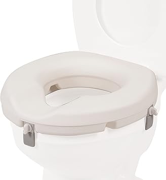 PCP Raised Toilet Seat, Increase Height Over Commode, Elevated, White, 3 Inch Rise
