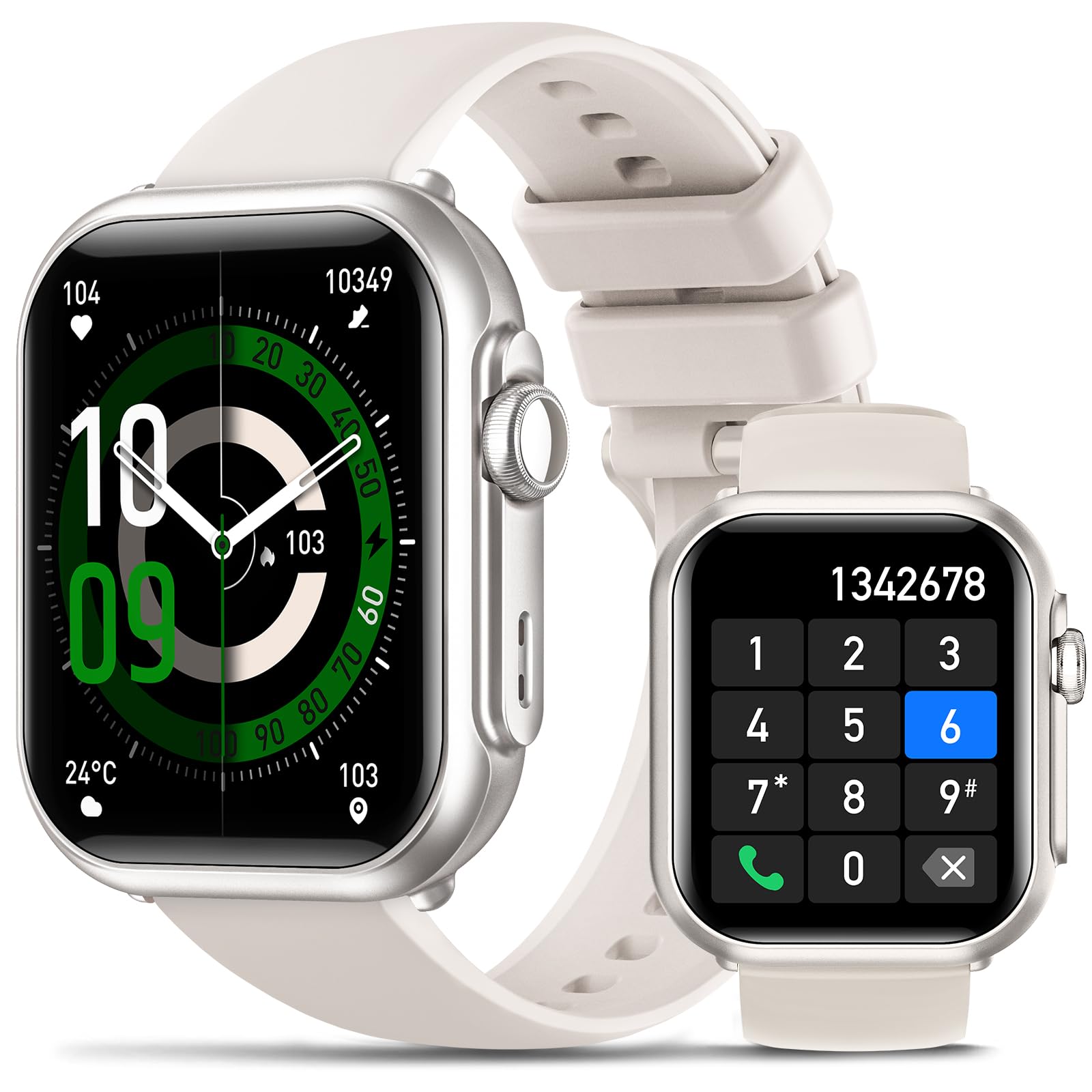 Reloj Inteligente Mujer con Batería 1000mAh, 1.85" HD Smartwatch Llamadas/Función Femenina/Sueño/Pulsometro, 120+ Modos Deportivos Calorías Podómetro 5ATM Fitness Tracker Android iOS, Gris