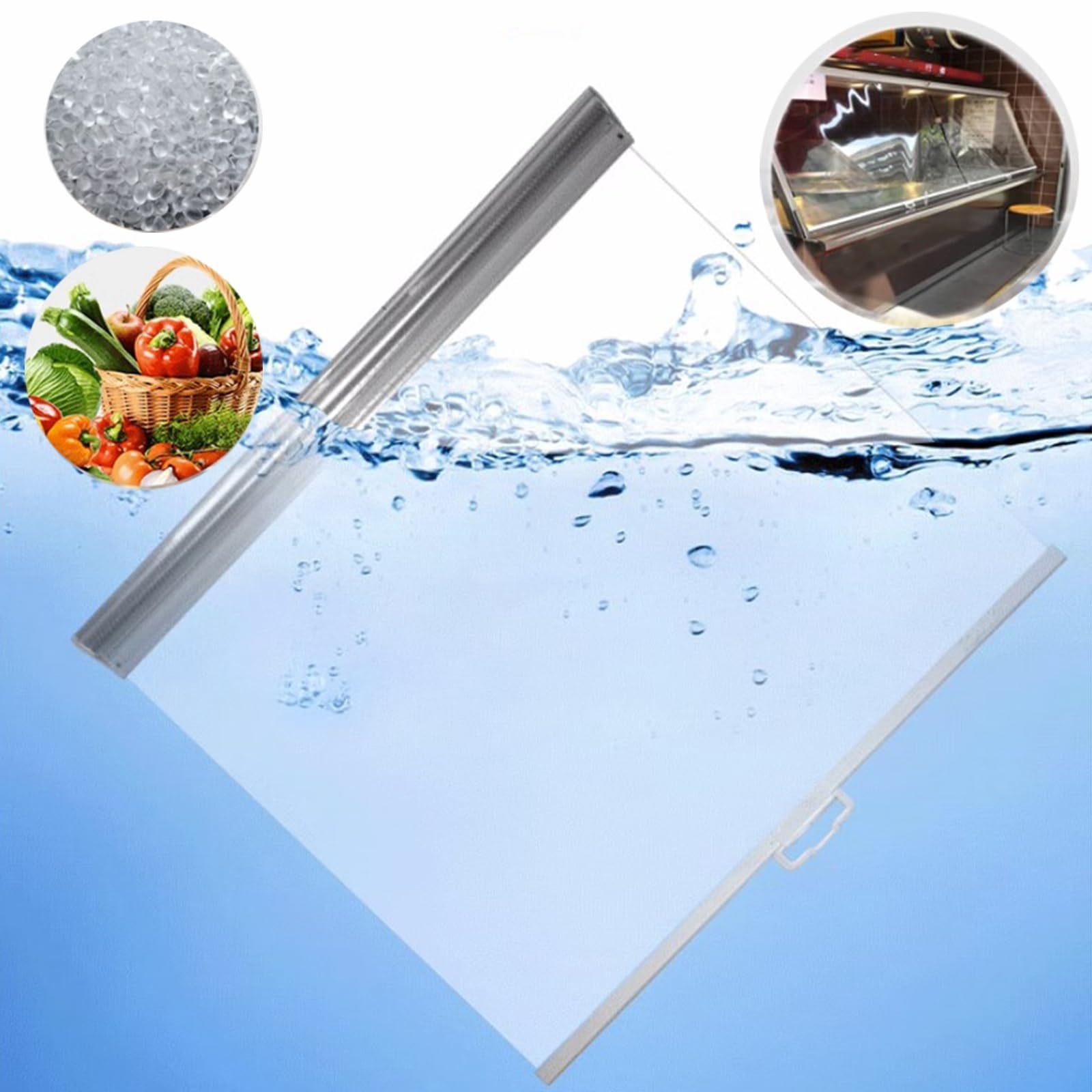 Sacchetto di plastica impermeabile arrotolabile con manico a rullo trasparente per congelatore/vetrina, ideale per alimenti e conservanti per mantenere freschi e ordinati