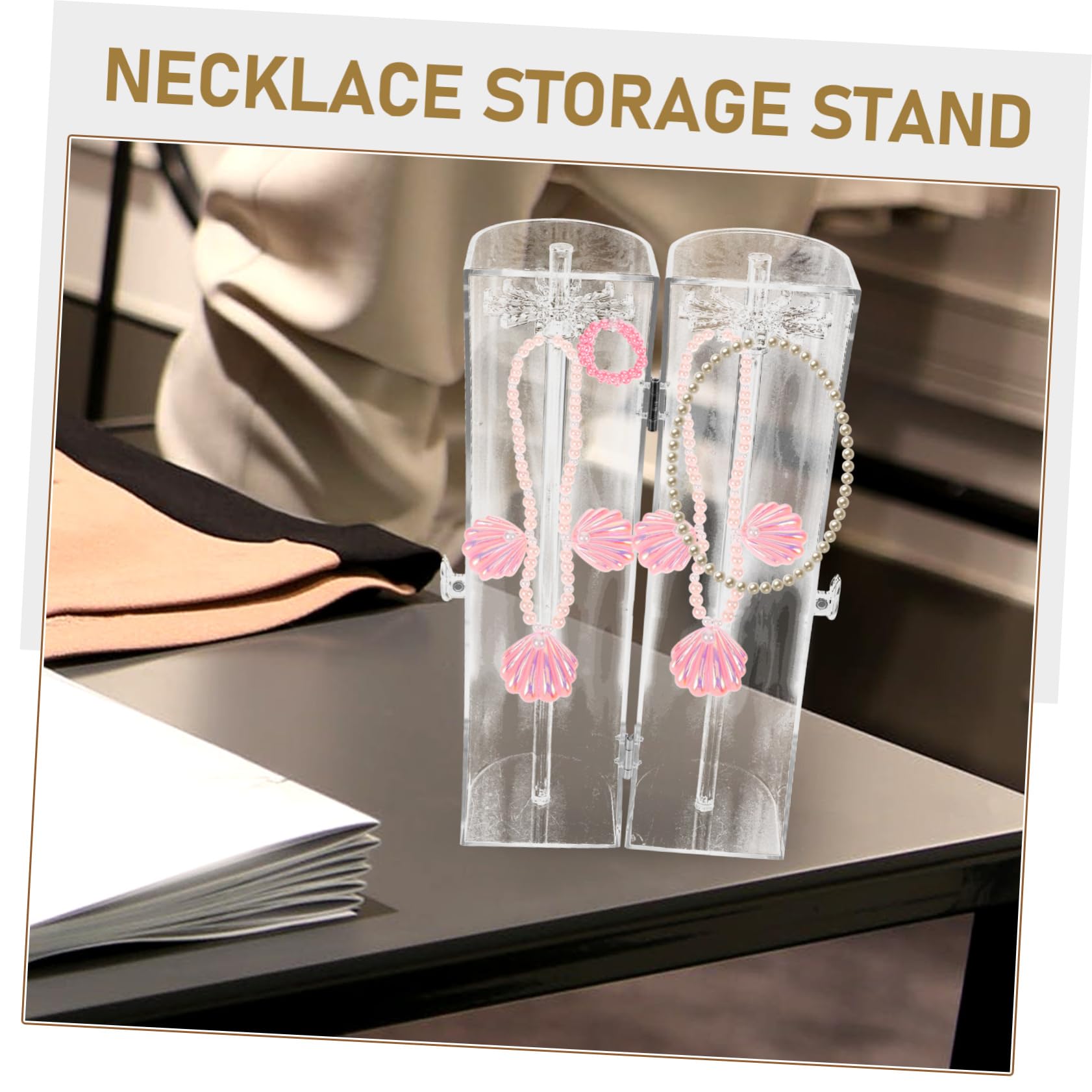 Organizer Gioielli in Acrilico, Supporto Esposizione Collane da Tavolo | Struttura Multi Aree, per Collane e Bijoux, Stile Semplice e Raffinato, per Ragazze