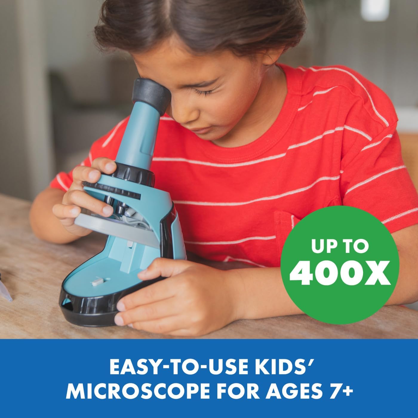 Educational Insights GeoSafari Microscope Science Set - STEM Kits for Kids, 400x Magnification, Scientific Discovery Toys for Classroom or Home Projects, Biology & Chemistry Experiments, Ages 7+