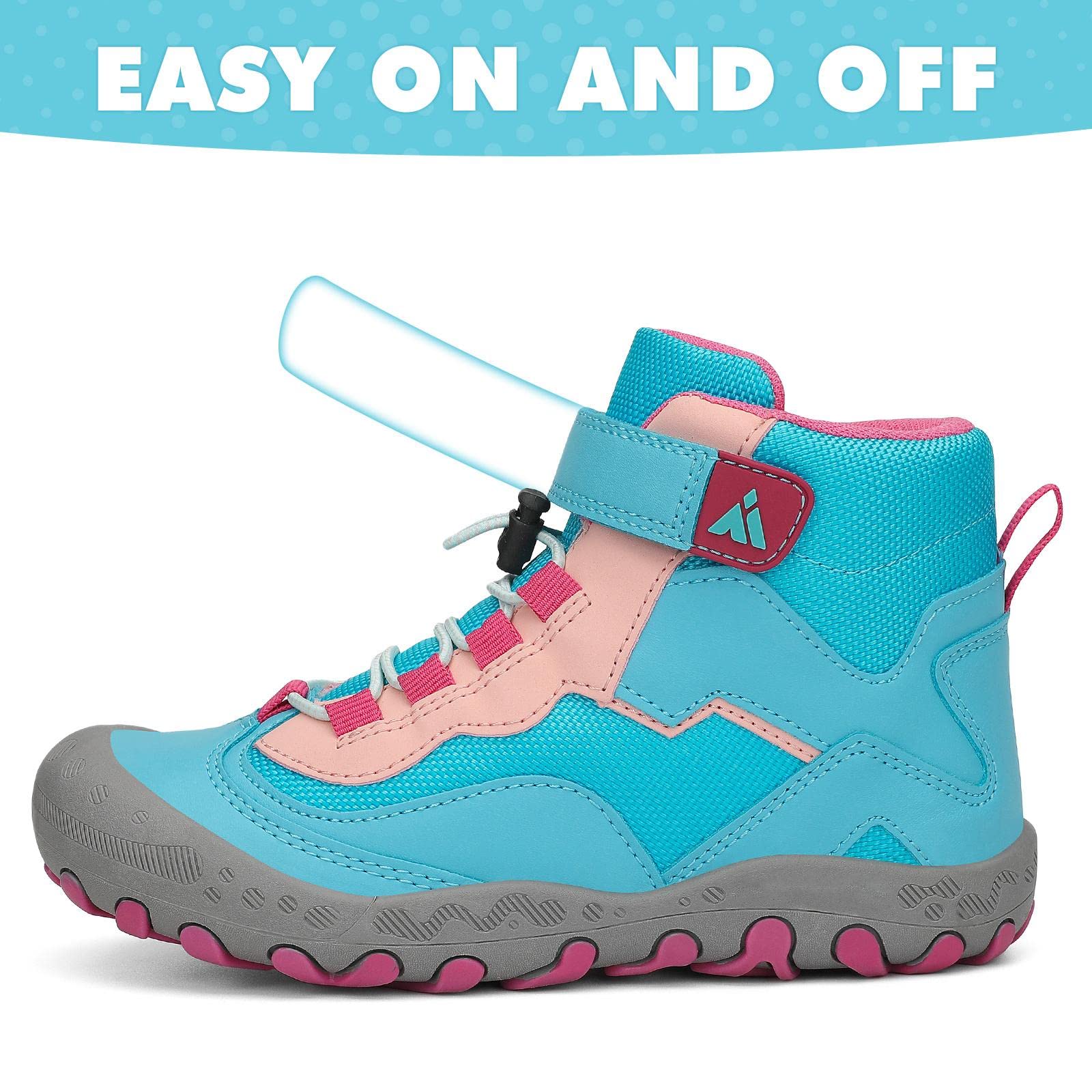 Mishansha Botas de Senderismo Niño Niña Zapatos de Trekking Antideslizante Ligero Zapatillas de Montaña Cómodos Exterior, Cielo Azul 38 EU