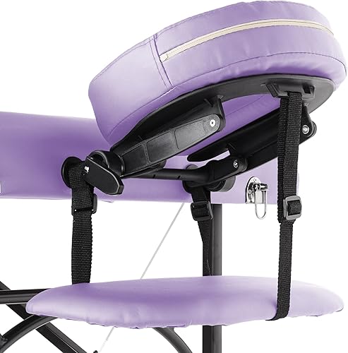 Miniatura 9 de Saloniture Mesa de masaje profesional portátil y ligera con patas de aluminio incluye reposacabezas cuna facial reposabrazos y funda de transporte