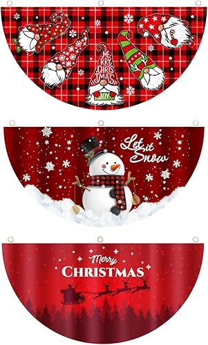 Timpfee 3 banderas de Navidad con banderines de Navidad para colgar al aire libre para decoración de jardín al aire libre
