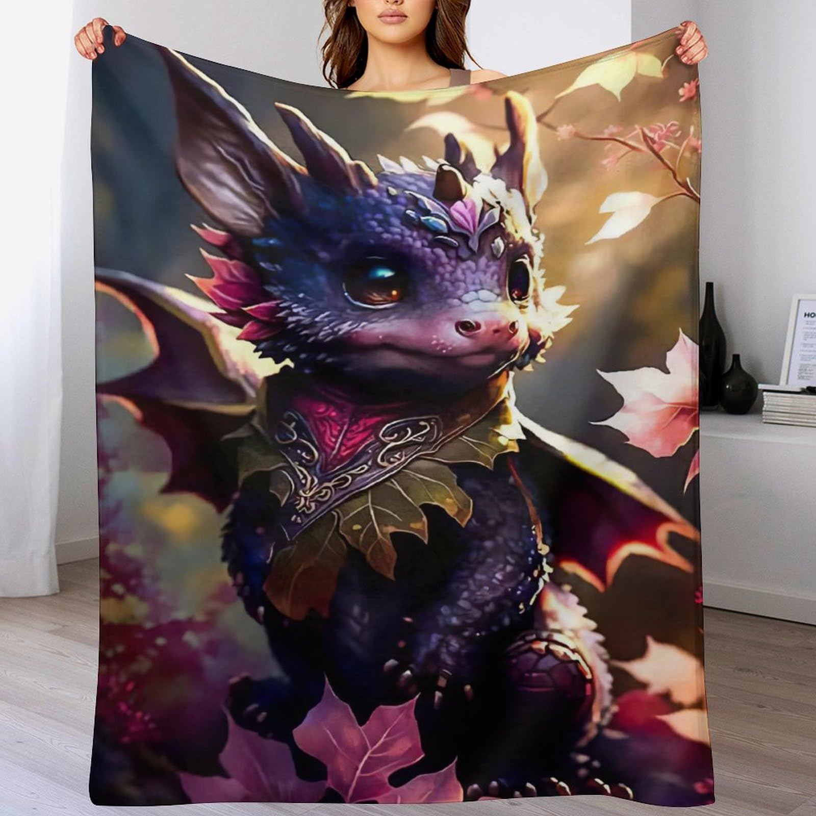 Couverture dinosaure 3D en polaire 130x180 cm pour lit enfant