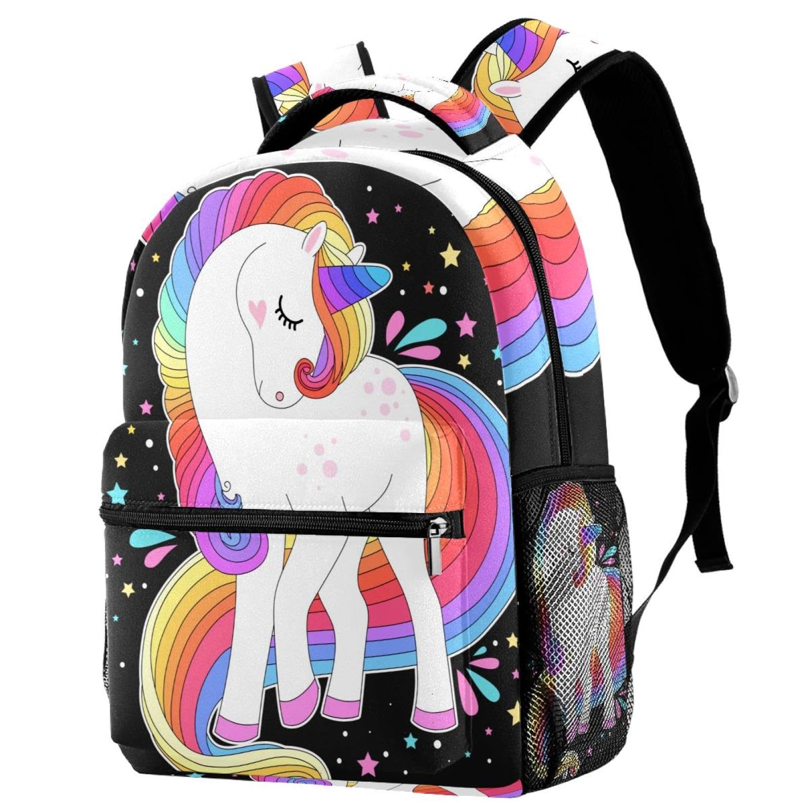 Sac à dos d'école licorne multicolore pour adolescents et filles - 7