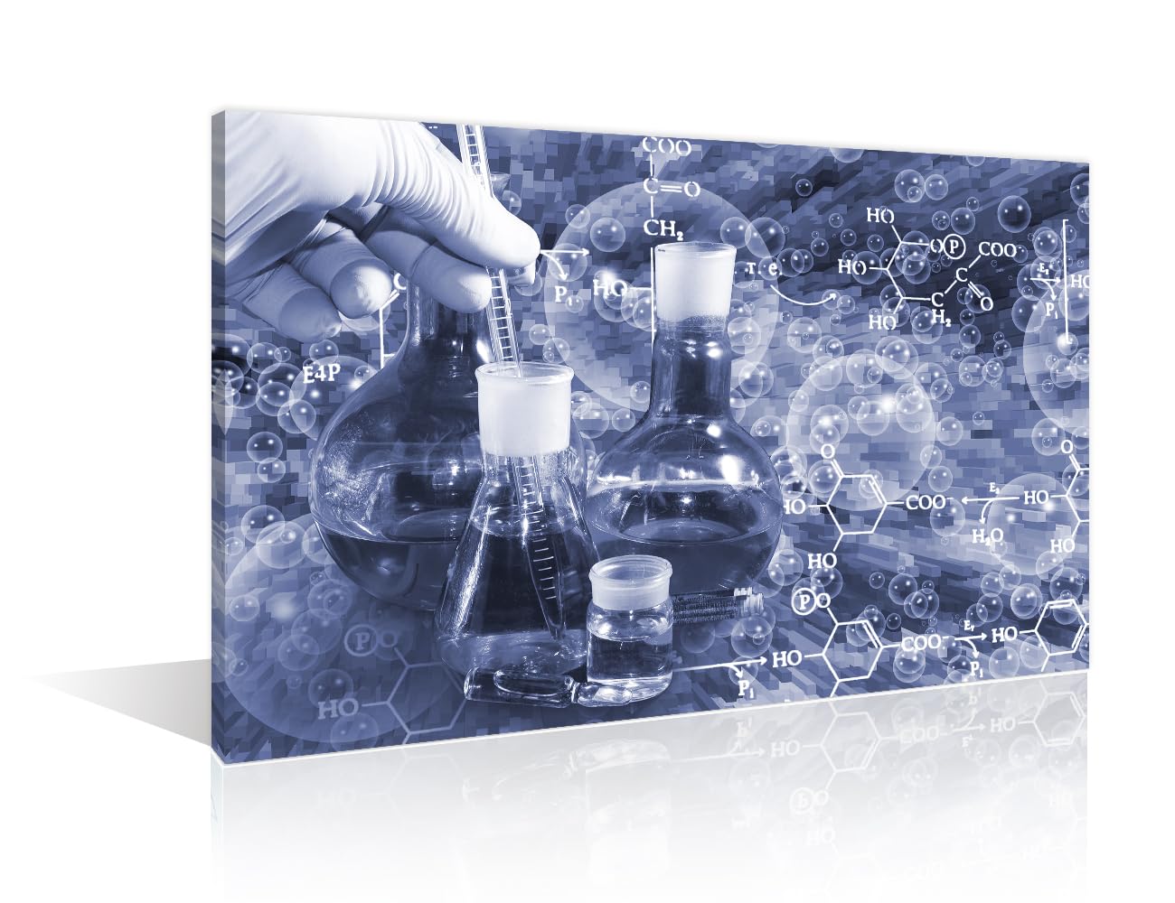TUMOVO 1 PanelsScientist and Test Tubes Laboratory Concept Artwork Canvas Paintings for Bedroom, Living Room, Office. Medical Chemical Equations Home Decor Framed Ready to Hang (16" Wx24 H)
