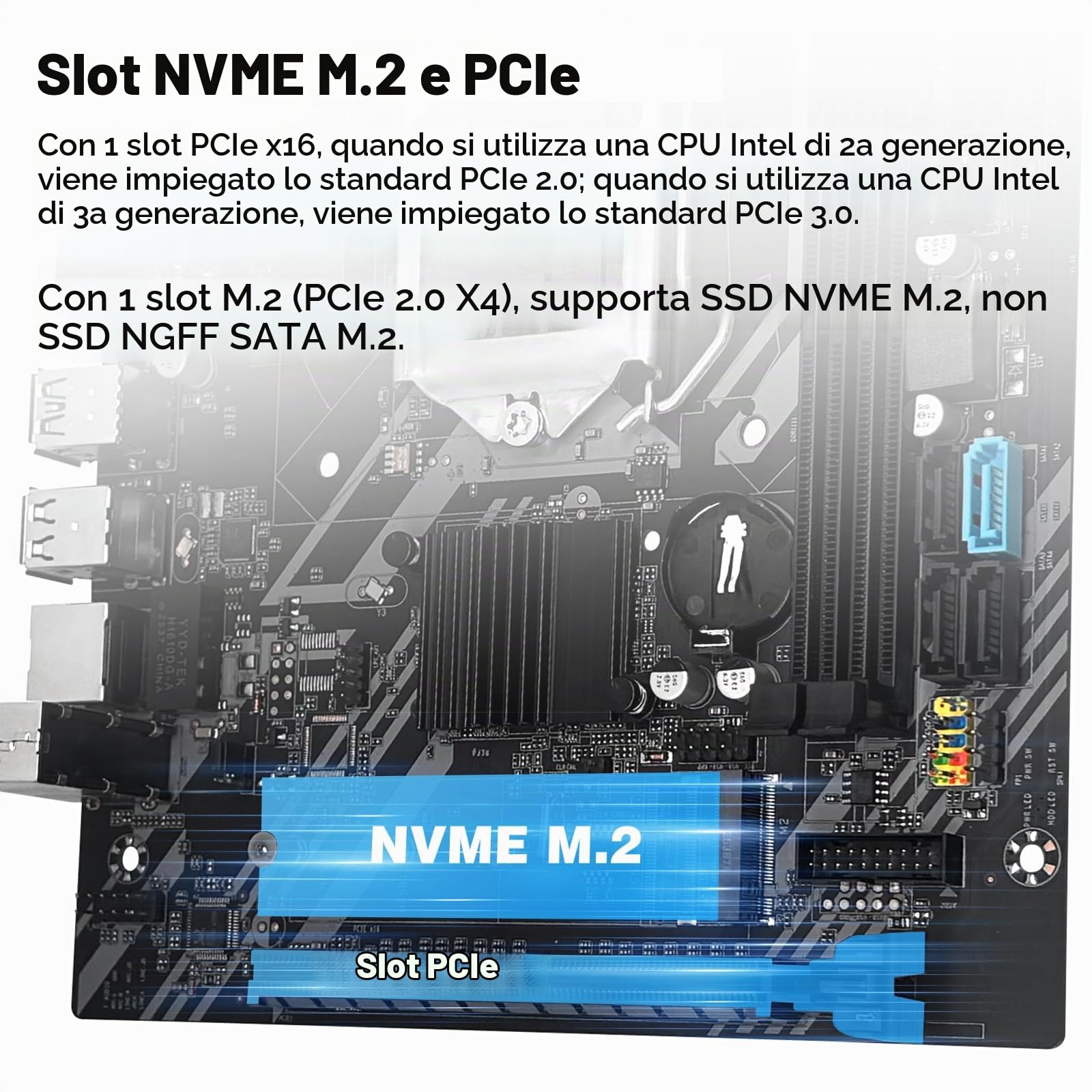 SHANGZHAOYUAN LGA 1155 - Scheda madre B75 per CPU Intel 2a/3a generazione i3,i5,i7/Xeon E3 serie 12XX V2, DDR3, NVME M.2, PCIe X16, 100M LAN, VGA, compatibile HDMI, SATA 3.0, USB 3.0, scheda madre per
