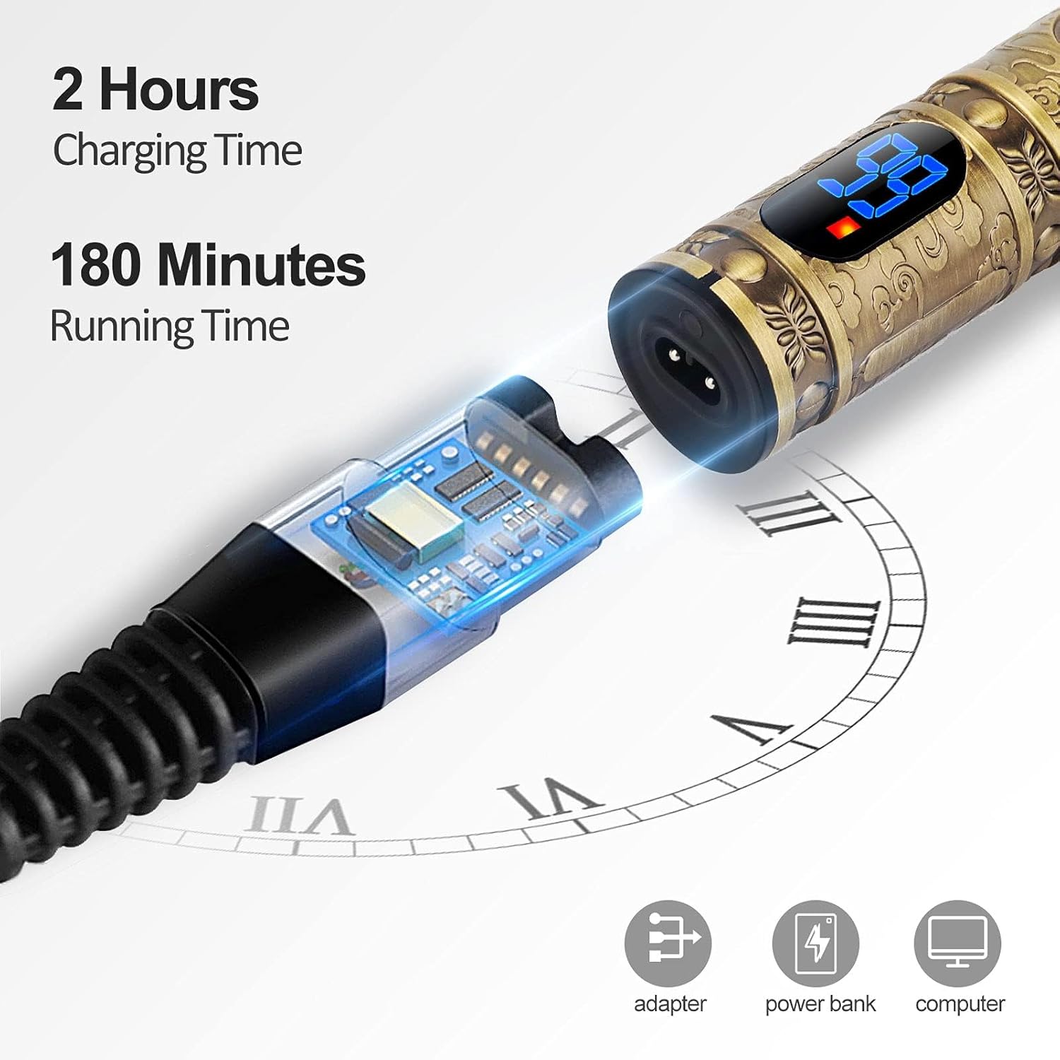 YiLFo Hair Clipper being charged via USB