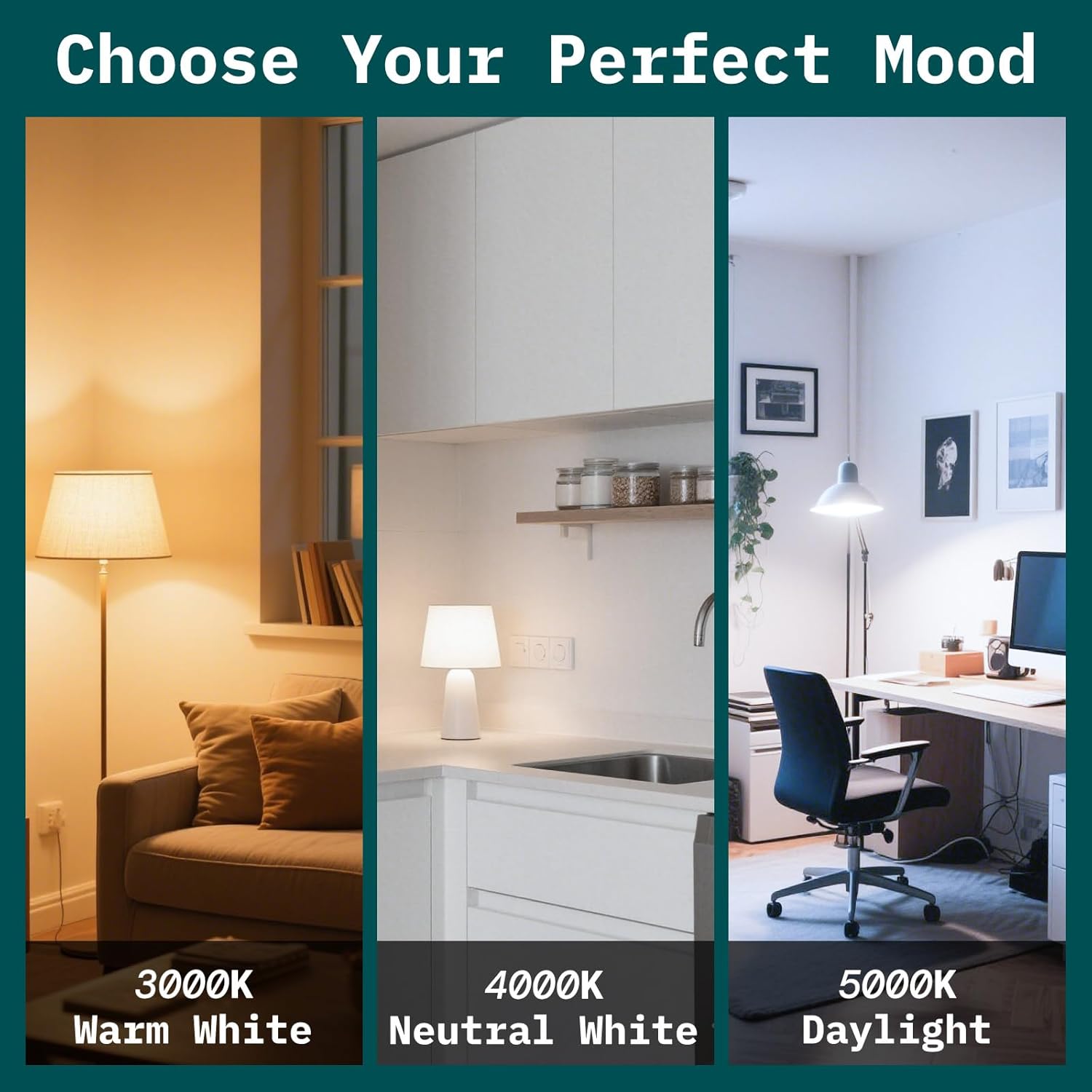 Solvita A19 LED Light Bulbs, 9W Dimmable Lights - Flicker Free EyeComfort, E26 LED Bulb 60 Watt Equivalent, 800 Lumens, 5000K Daylight, 90 CRI for Home Office Bedroom Kitchen, 6 Pack