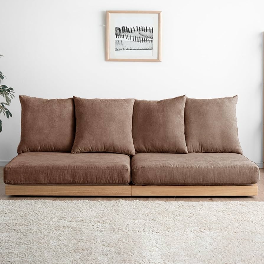 タンスのゲン　【幅180】木枠のフロアソファ　ローソファ 幅180］カバーリング 木枠のフロアソファ クッション4個セット 3