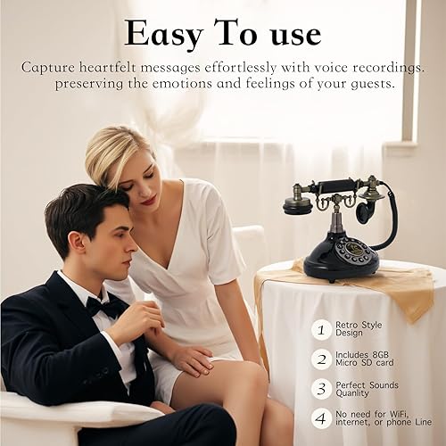 Miniatura 3 de Libro de invitados de audio, teléfono de boda, teléfono de audio, estilo vintage, mensaje de audio para graduación, fiesta de jubilación,