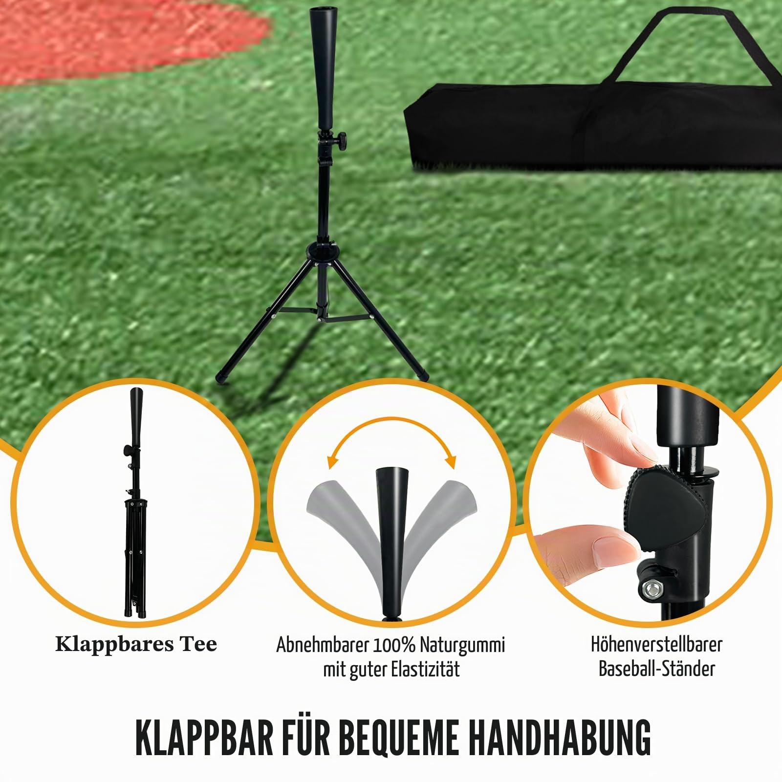Baseball- und Softball-Trainingsnetz mit Schlagzone Wurfnetz mit Tee Tragbare Schlagnetze Trainingsbegleiter für die Technik