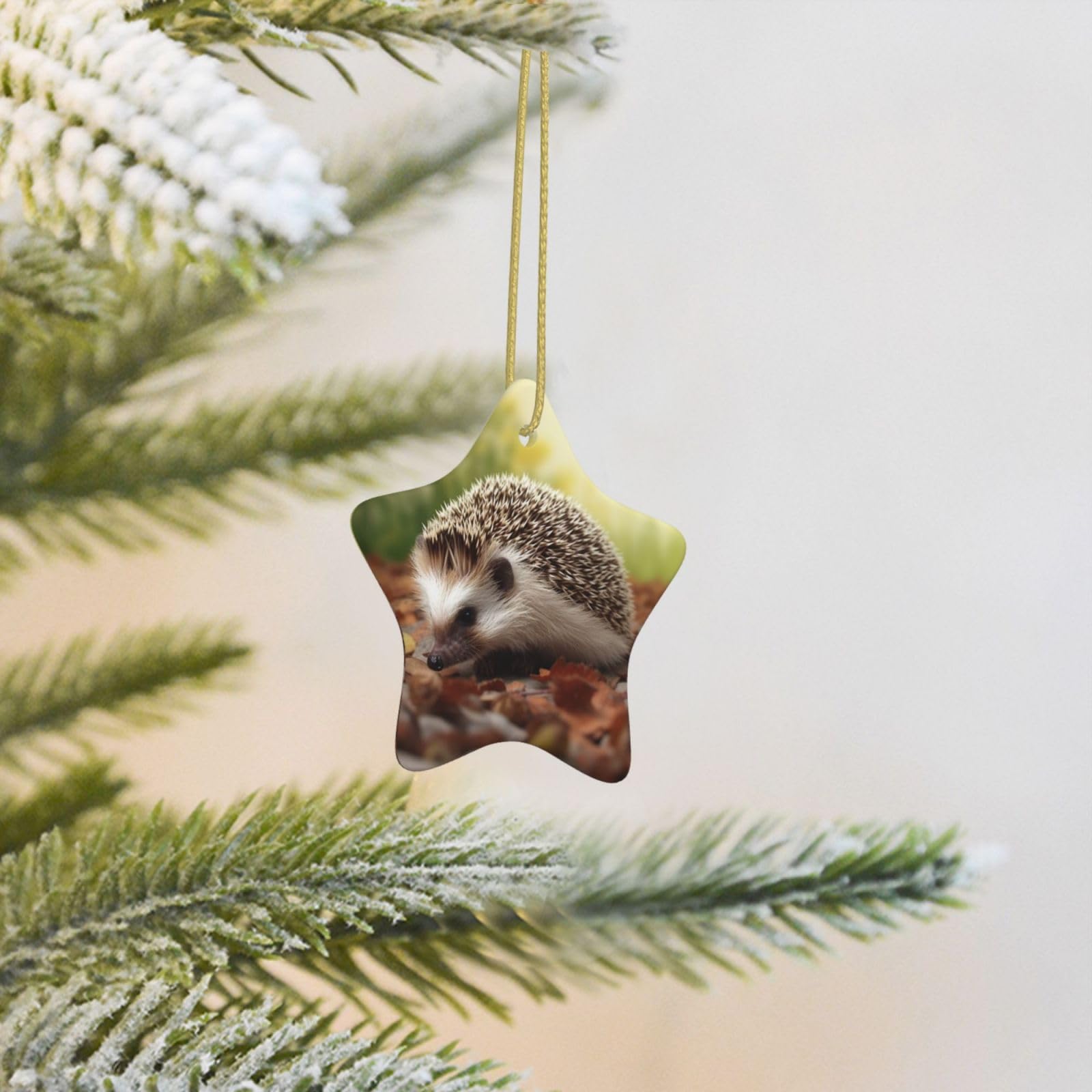 Christmas Tree Decoration Hanging Star Ornament Hedgehog Ceramic Ornaments Christmas Tree Decorations Star Pendants for Xmas Tree Winter New Year Wedding Party Supplies