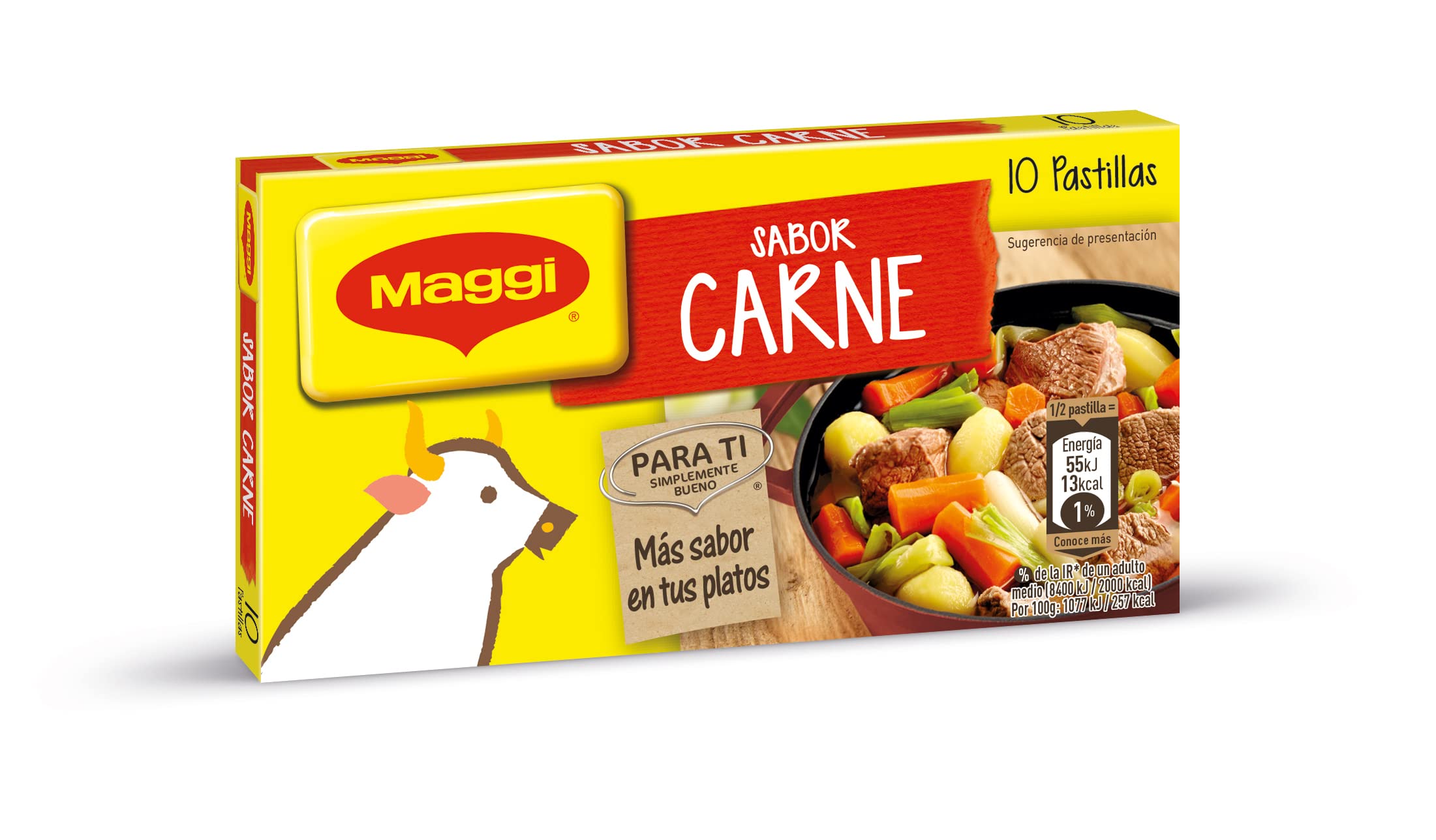 MAGGI Caldo de Carne deshidratado Pack 20 x 10 pastillas 10g Total 200 cubitos