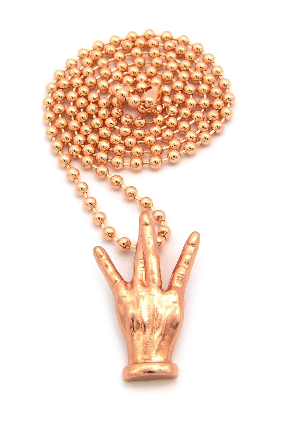 Crescendo SJ INC New Westside Hand Sign Pendant &3mm27 Ball