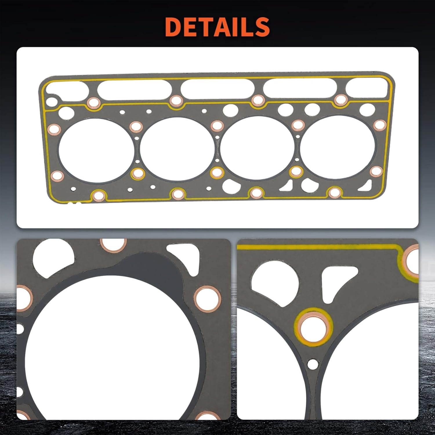 labwork Cylinder Head Gasket 19077-03310 Replacement for Kubota V2203 V2403 6655159