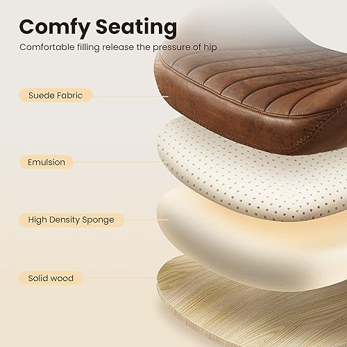 Miniatura 3 de Silla de escritorio de oficina en casa, silla de oficina moderna de mediados de siglo con soporte lumbar ajustable, silla ejecutiva de altura