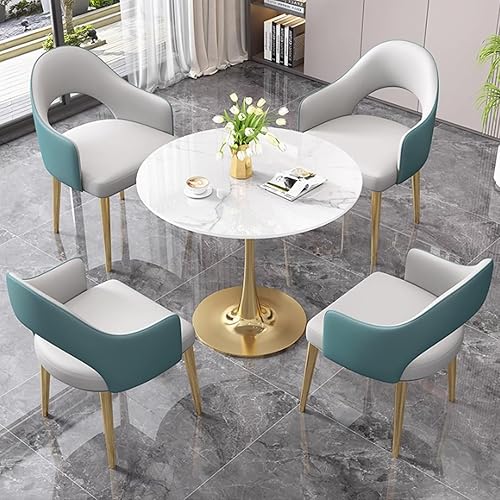 Miniatura 10 de YVYKFZD Mesa de recepción de oficina, mesa de club, juego de mesa de comedor de cocina para 4, mesa de conferencias redonda simple, mesa de centro