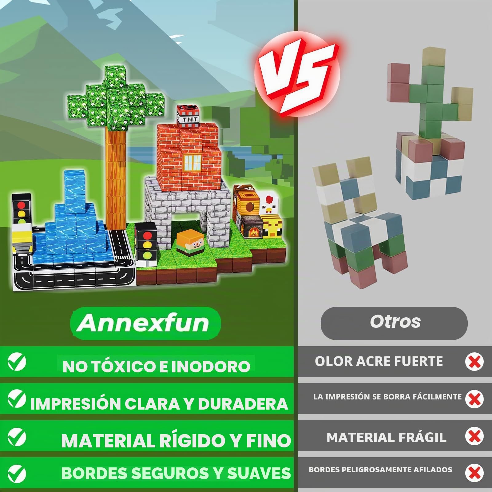 Annexfun Bloques de construcción magnéticos, 150 unidades, bloques de construcción magnéticos, aventura en la vida urbana con carreteras, semáforos y abejas, juguetes educativos a partir de 4 años