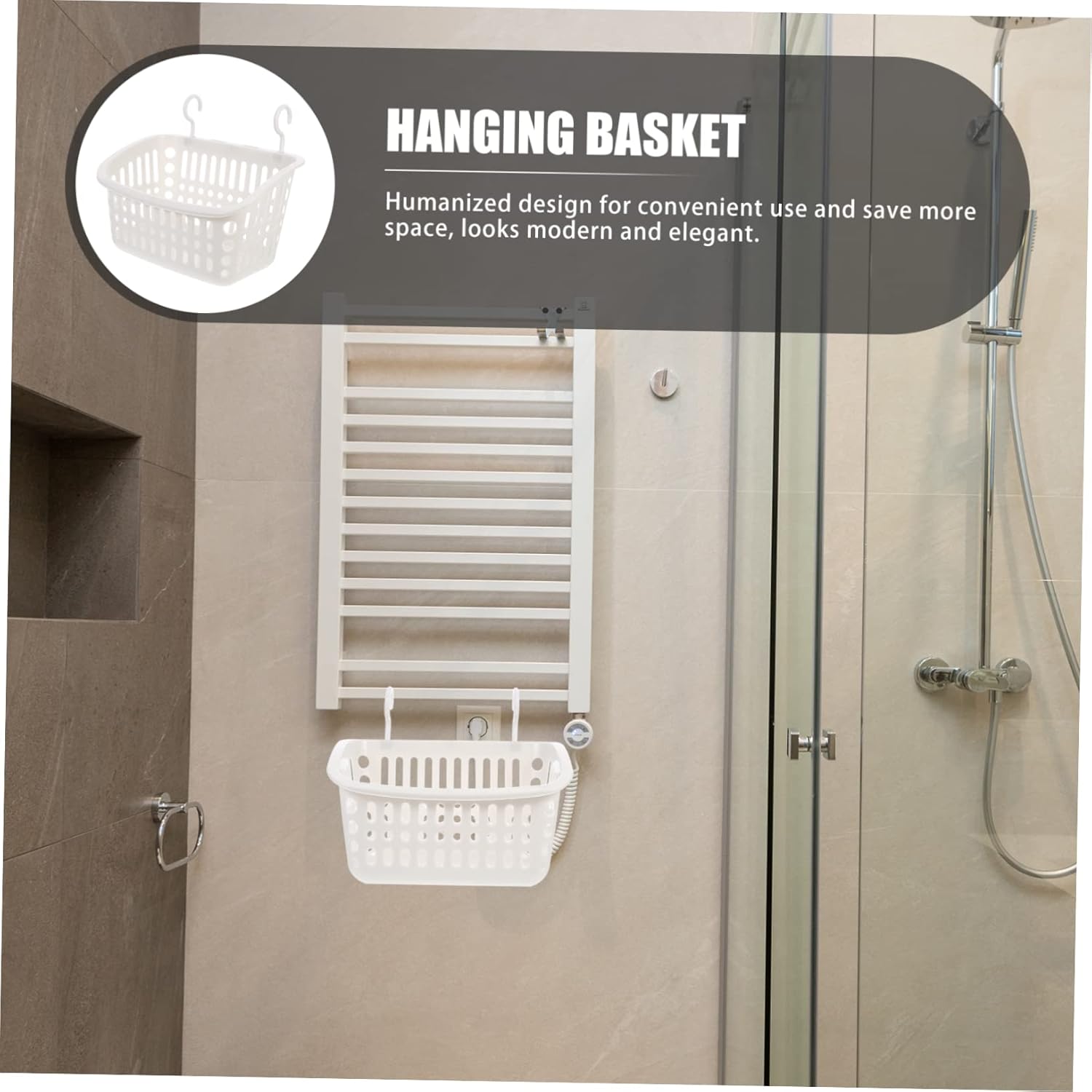 Cabilock 3pcs Wall Hanging Storage Baskets Multi-Purpose Plastic Toiletries Organizer White Hanging Baskets for Kitchen Seasoning and Bathroom Sundries