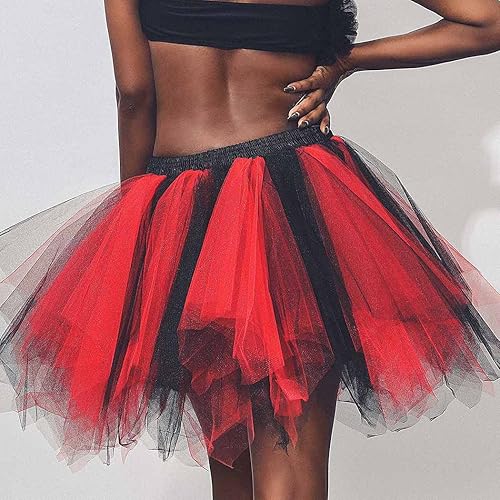 Miniatura 4 de RELBCY Faldas de baile para mujer, falda tutú de tul en capas, falda de ballet para baile de princesa, vestido de fiesta tutús para mujeres y niñas