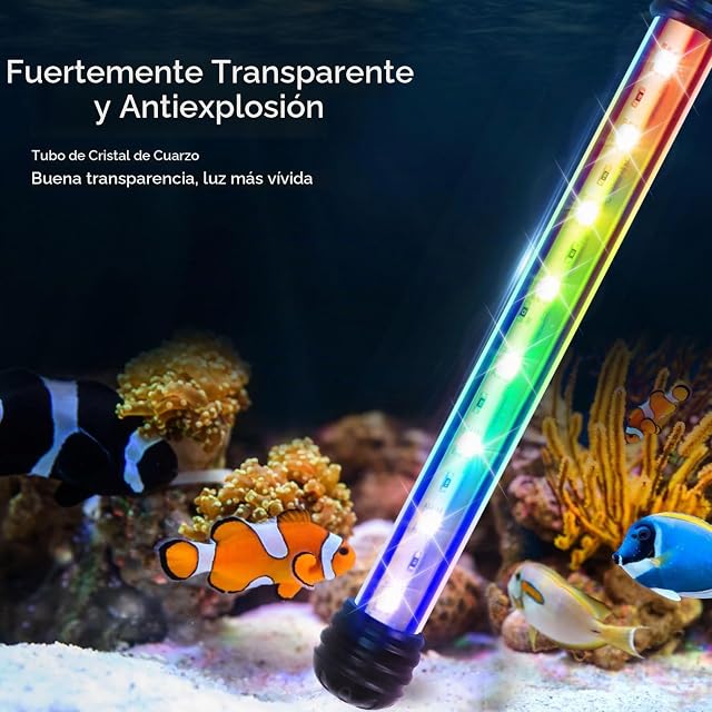 Foto 2 de 7 de Nobleza - Acuario LED Iluminación con Remoto Control, luz RGB para Acuario, IP67 a Prueba de Agua, Universal…