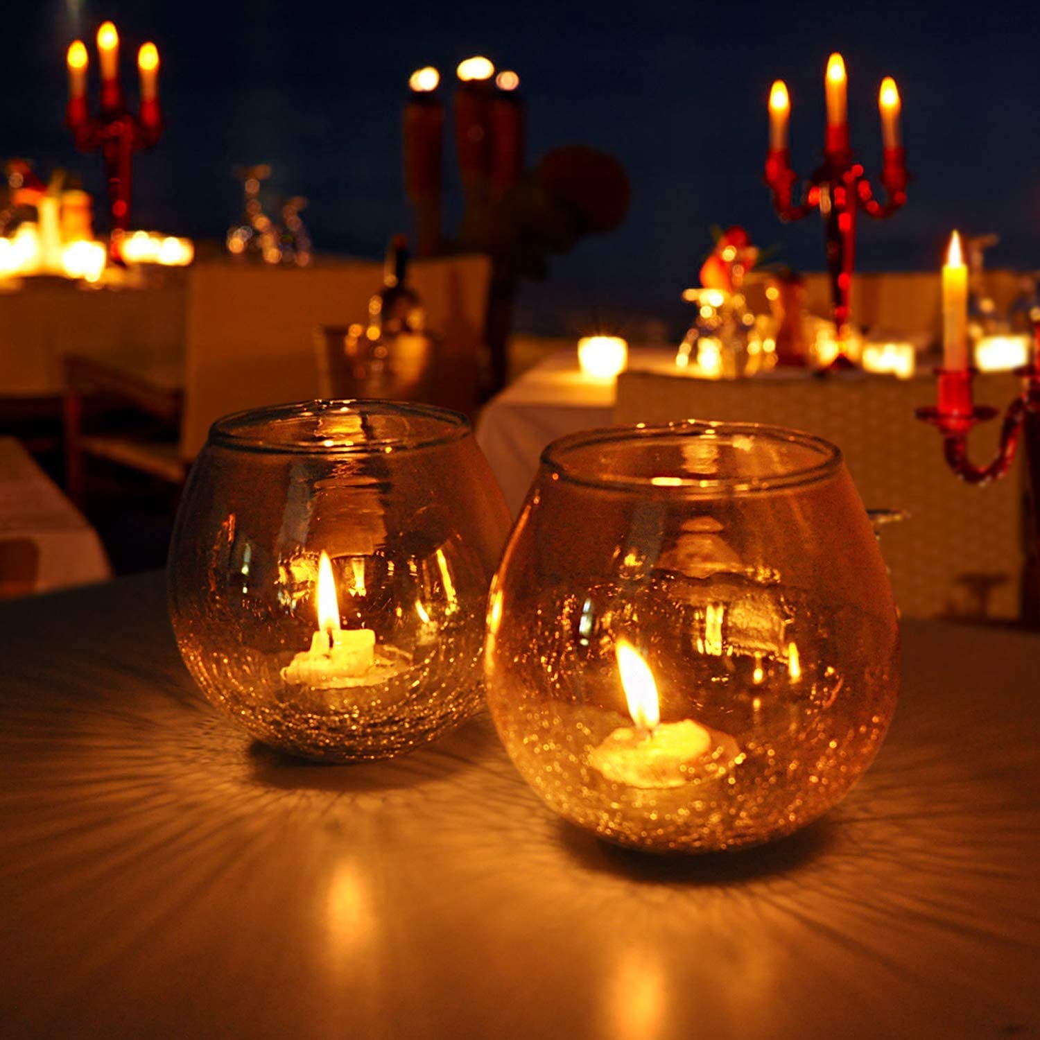 Decent Glass Tealight Candle Holders Glass Half Crackle Tea Light Votive for Home Decoration Gift Candle Votive Mosaic Lamp (Pack of 4, Small) (B0C2KZCYFV) Amazon Price History, Amazon Price Tracker