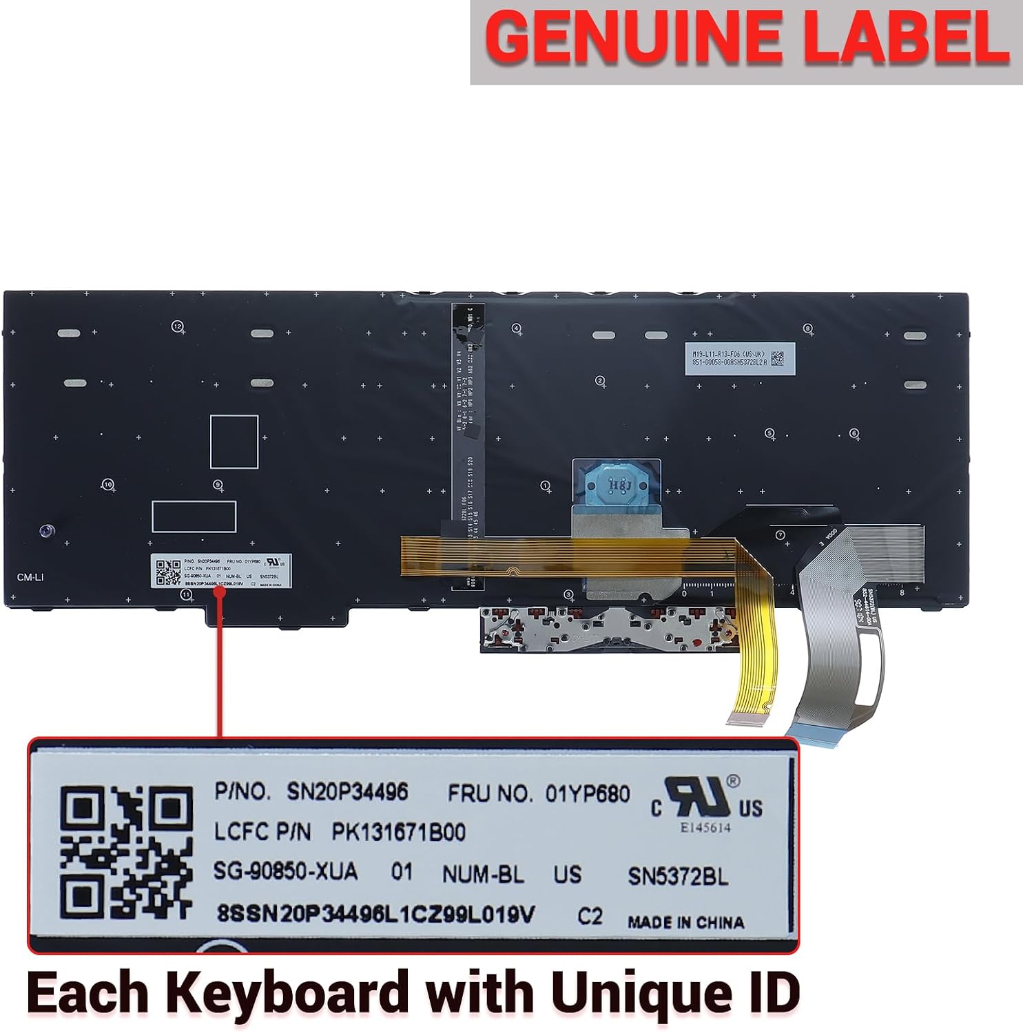 LeFix Laptop Backlit Keyboard,Replacement Keyboard Compatible with Lenovo Thinkpad E580 E585 E590 E595|T590 |L580 L590|P52 P53 P53s P72 P73,01YP680,US Layout