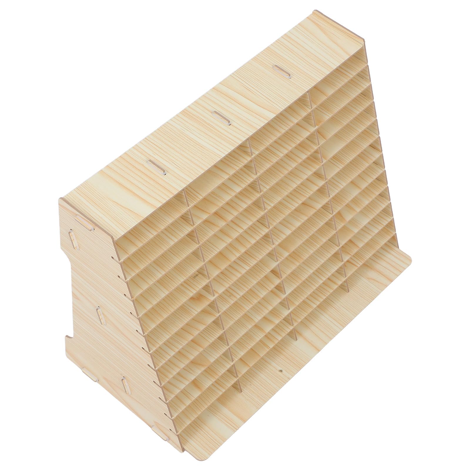 YARNOW Soporte para Teléfono Celular de Madera 48 Rejillas Multigrid, Organizador Compacto para Oficina, Aula y Sala de Reuniones Beige
