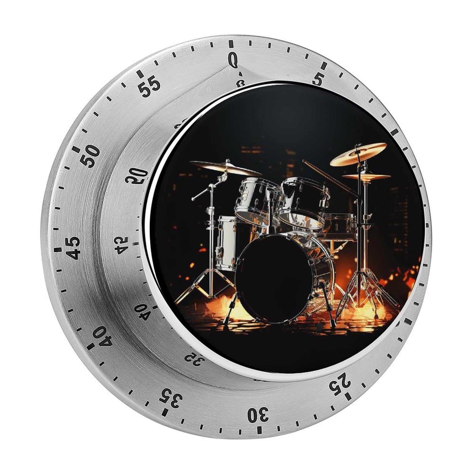 Drummer Kitchen Timer for Cooking,Chef Cooking Timer Clock with Loud Alarm Stainless Steel Countdown Timer No Batteries for Home Baking Cooking